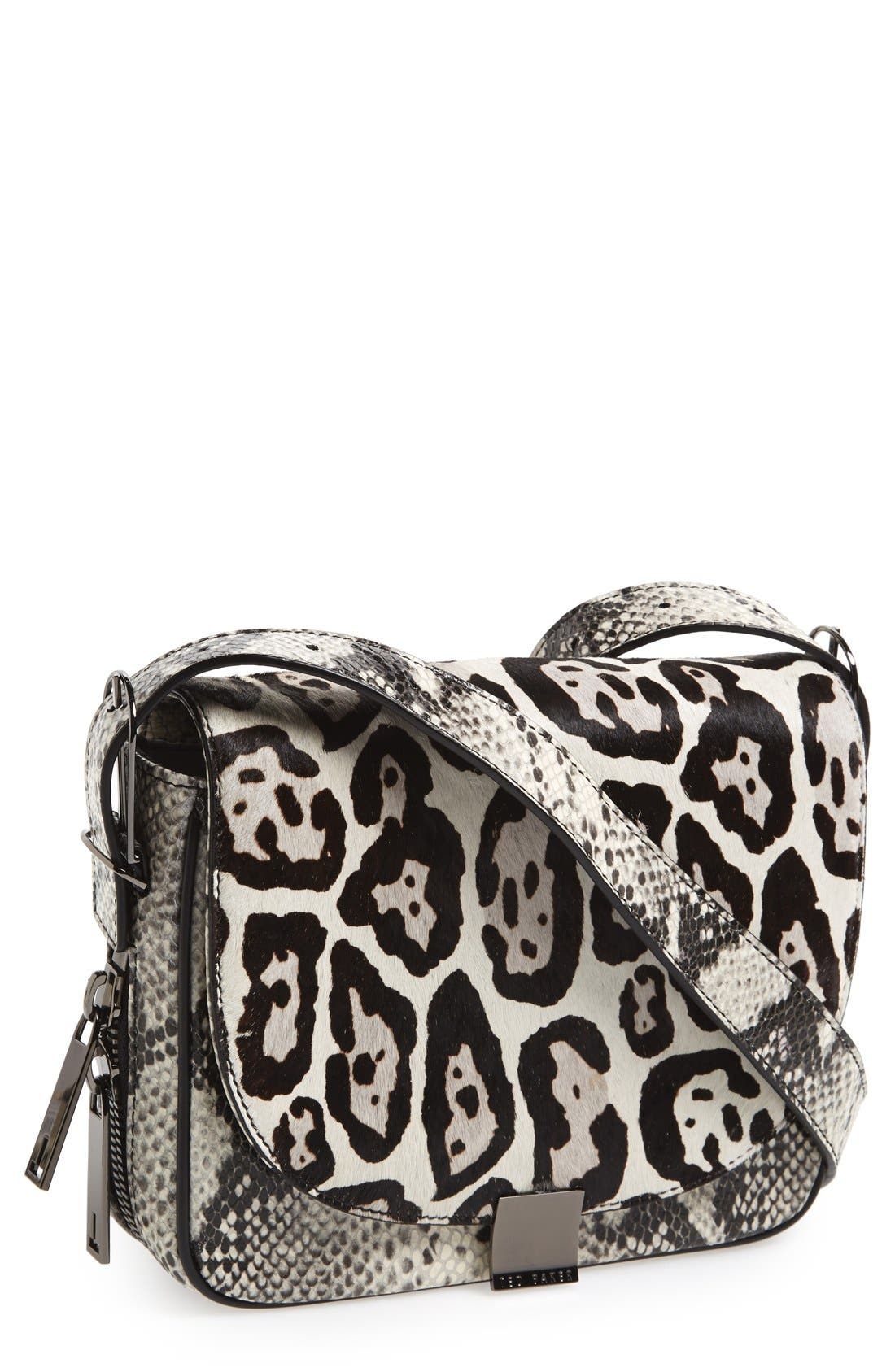 'Large Exotic' Crossbody Bag, Main, color, BLACK