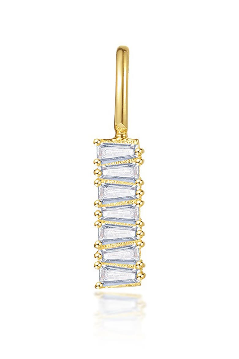 Simulated Diamond Baguette Bar Charm, Main, color, GOLD