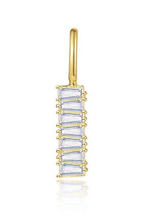Simulated Diamond Baguette Bar Charm