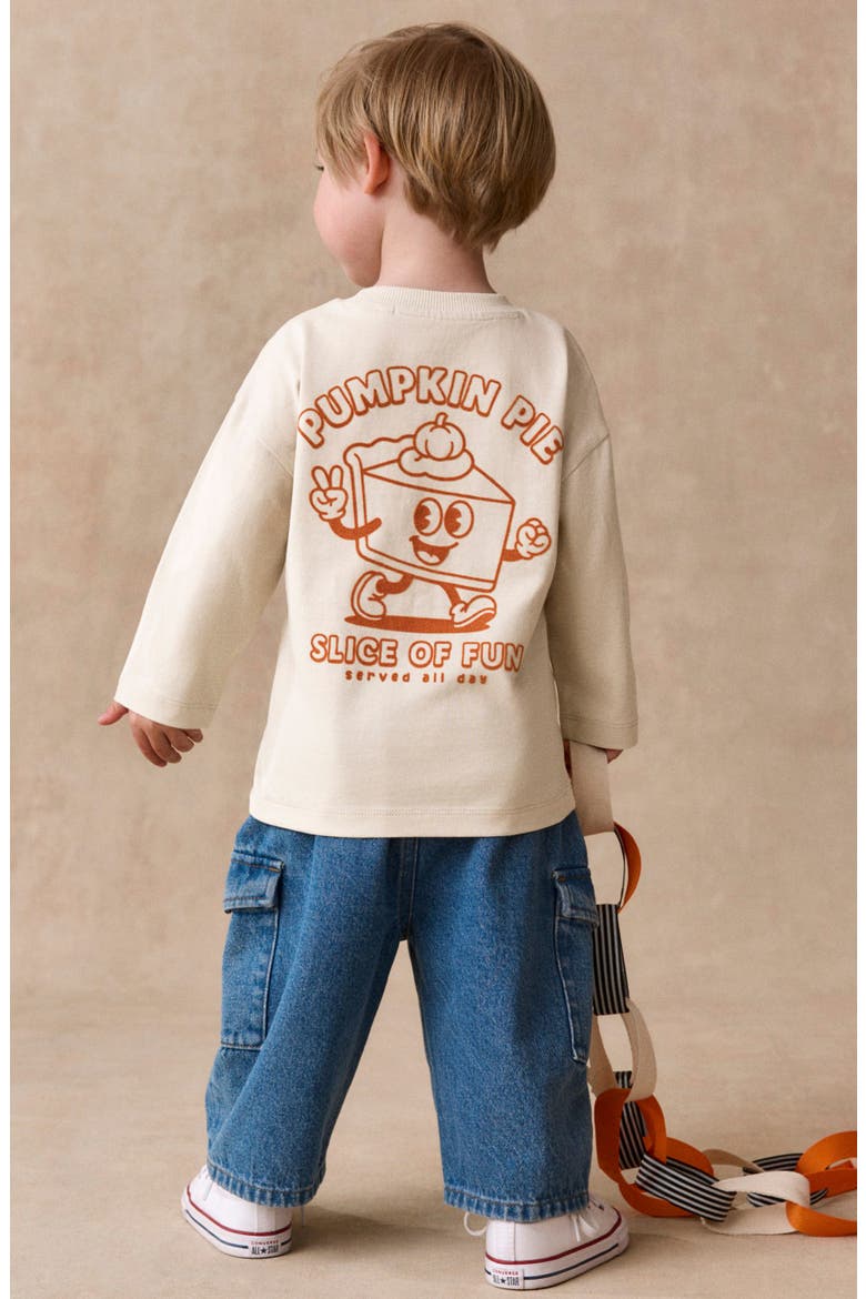 Kids' Pumpkin Pie Long Sleeve Graphic T-Shirt, Alternate, color, CREAM