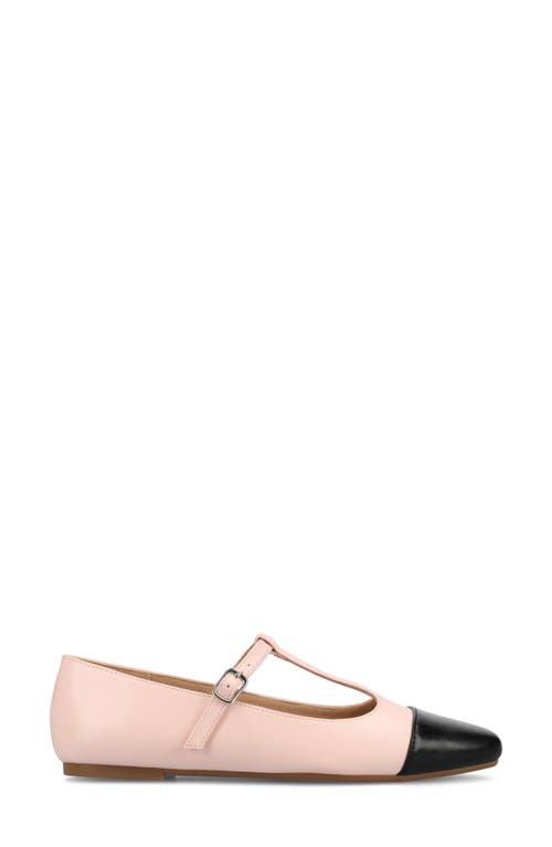 Journee Collection Thea T-strap Flat In Pink