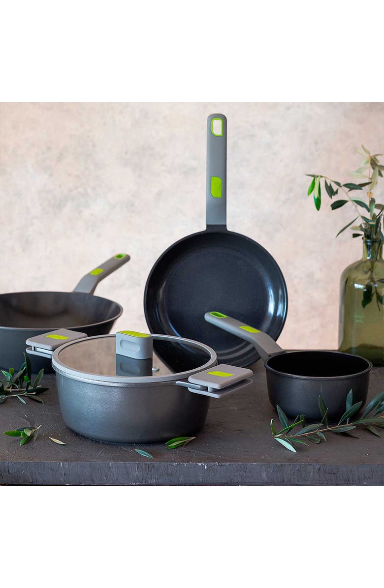BRA Cookware Life Ceramic Nonstick 6.3-Inch Saucepan, 1.4-Quart, Alternate, color, Black