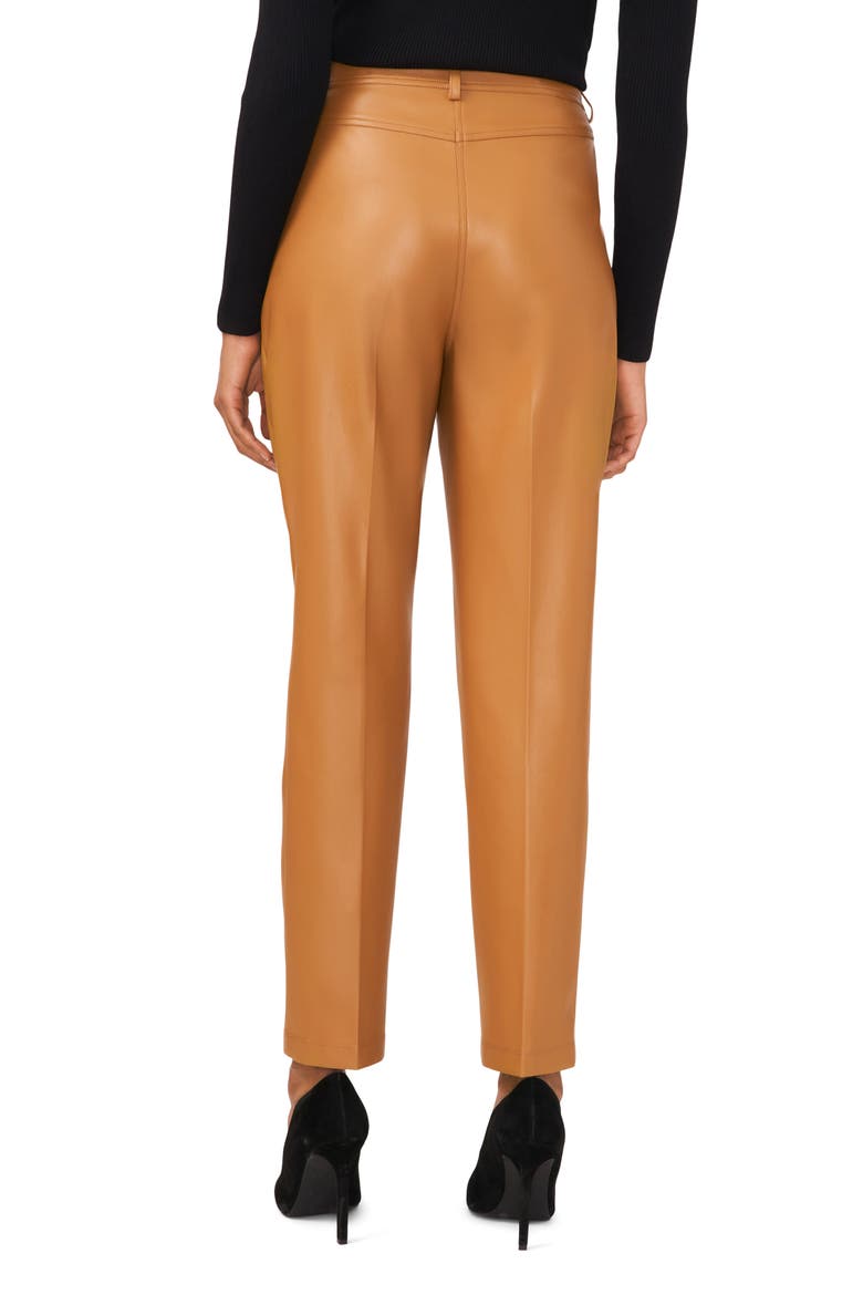 Straight Leg Faux Leather Trousers, Alternate, color, DESERT CAMEL
