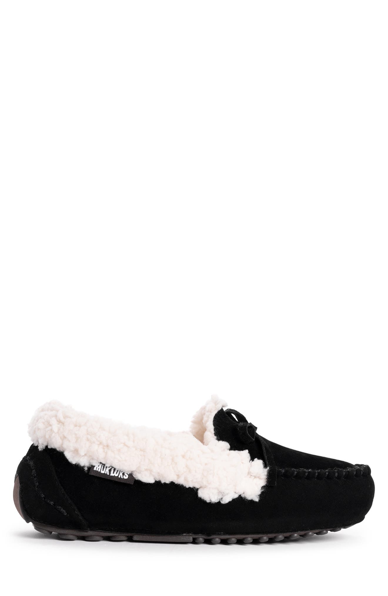 MUK LUKS Jaylah Faux Shearling Lined Slipper, Alternate, color, Black