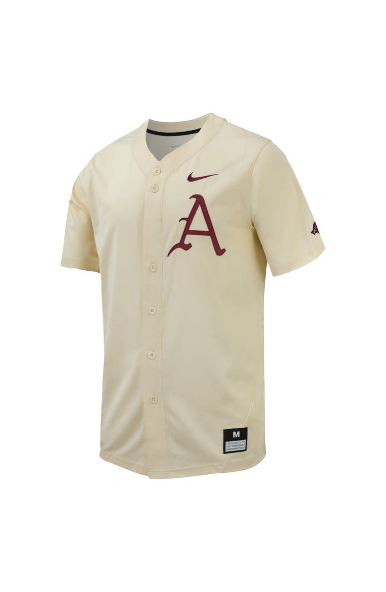 Nike Men's Nike Cream Arkansas Razorbacks Replica Baseball Jersey, Alternate, color, 