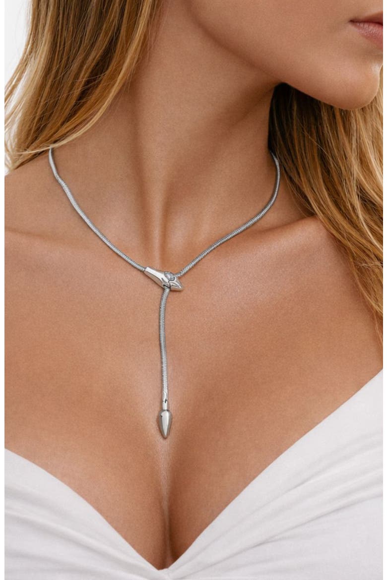 Snake Y-Necklace, Alternate, color, SILVER