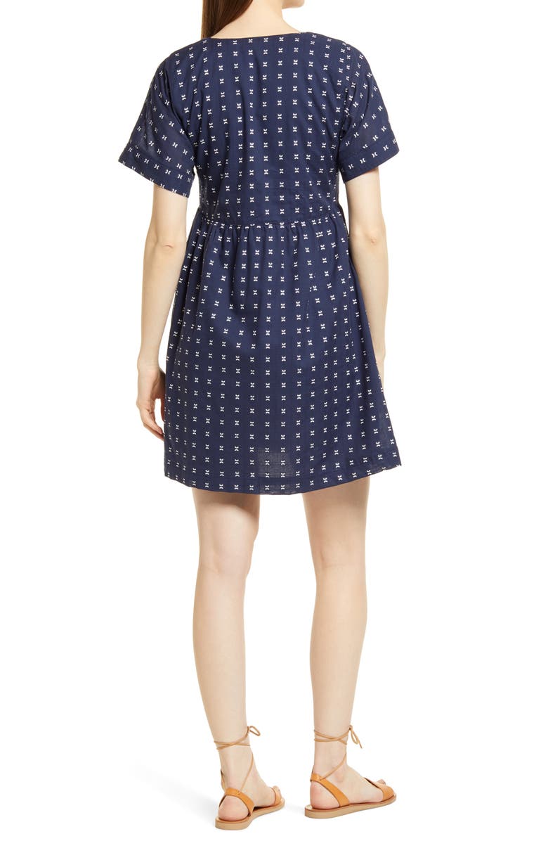 Madewell V-Neck Dolman-Sleeve Minidress, Alternate, color, 