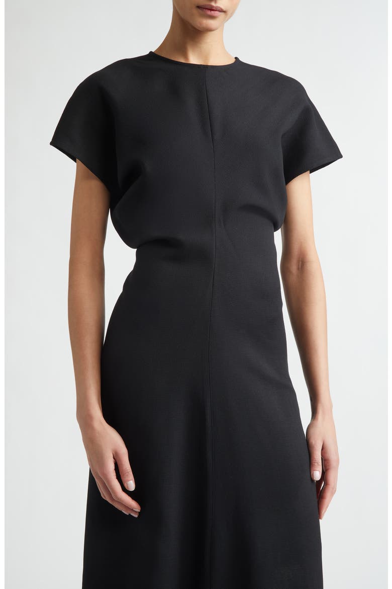Slouch Waist Wool Dress, Alternate, color, BLACK