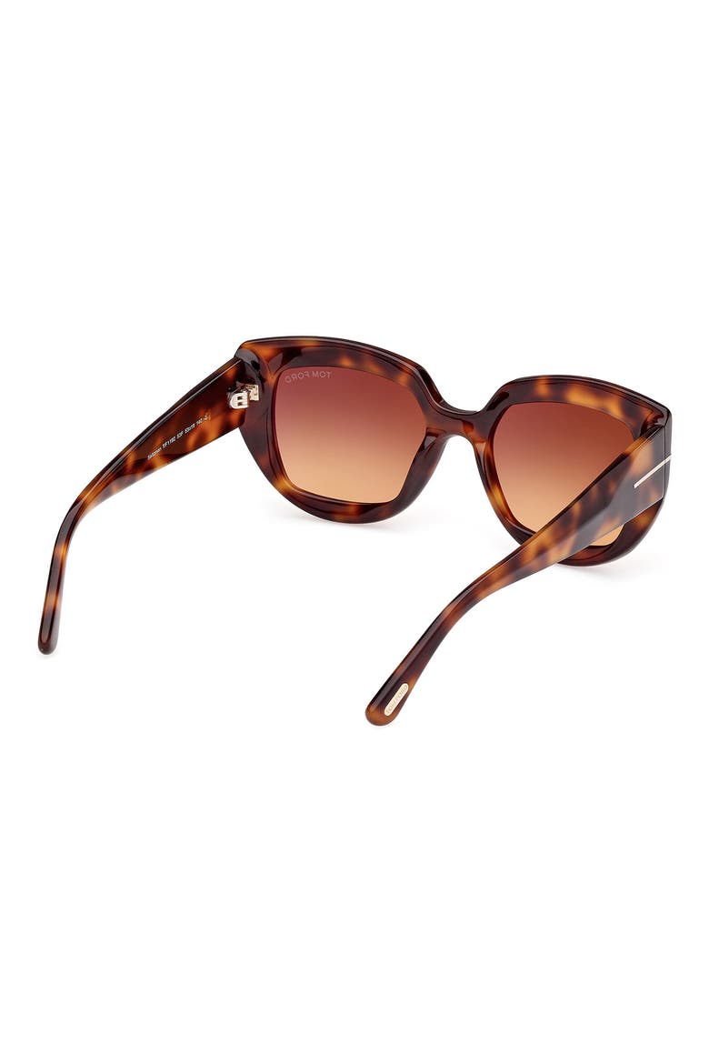 Saltzman 53mm Gradient Butterfly Sunglasses, Alternate, color, CLASSIC HAVANA / T LOGO