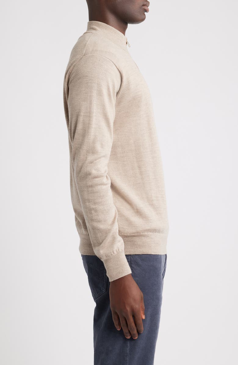 Peter Millar Autumn Crest Merino Wool Blend Quarter Zip Sweater, Alternate, color, Light Elm