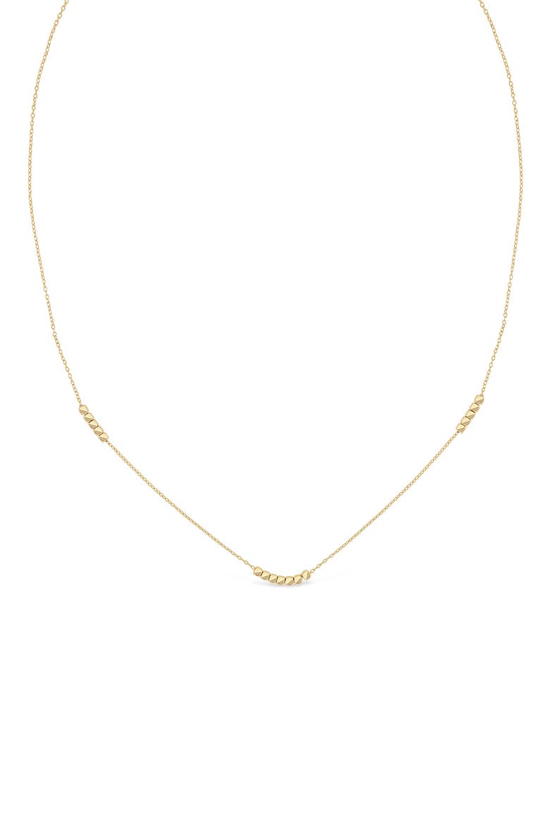 14k Gold Beaded Chain Necklace, Main, color, 14KY