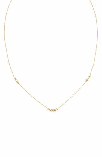 14k Gold Beaded Chain Necklace