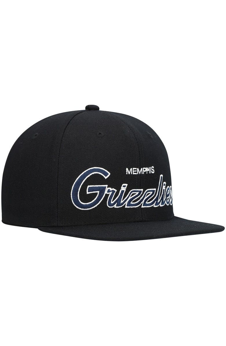 Mitchell & Ness Men's Mitchell & Ness Black Memphis Grizzlies Hardwood Classics Script 2.0 Snapback Hat, Alternate, color, Black