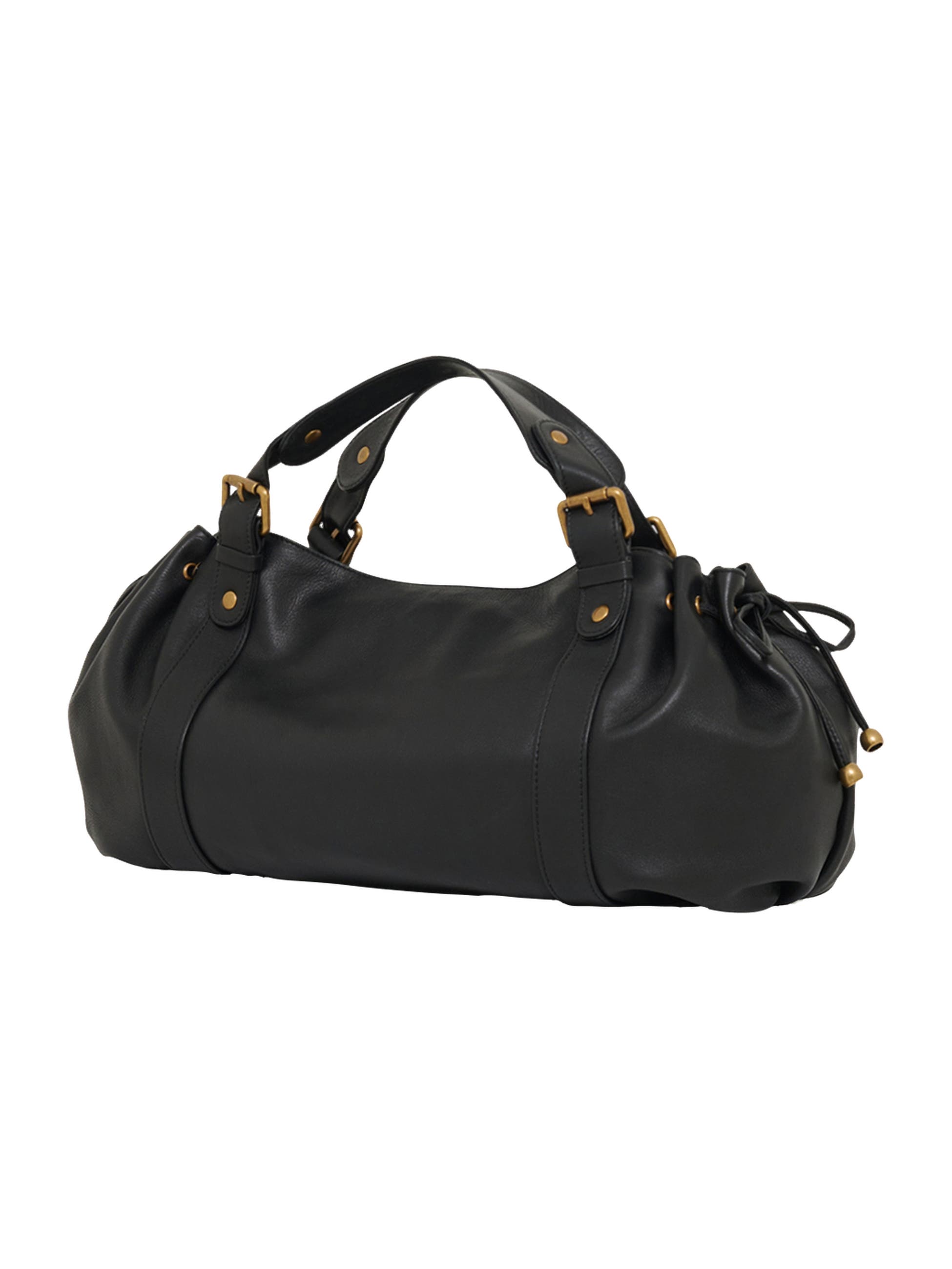 GERARD DAREL 24H Leather Handbag, Alternate, color, Black