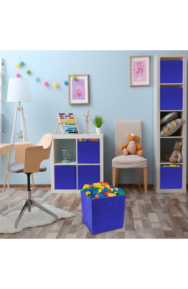 SORBUS Royal Blue Foldable Storage Cube Basket Bin - 6 Pack, Alternate, color, Royal Blue