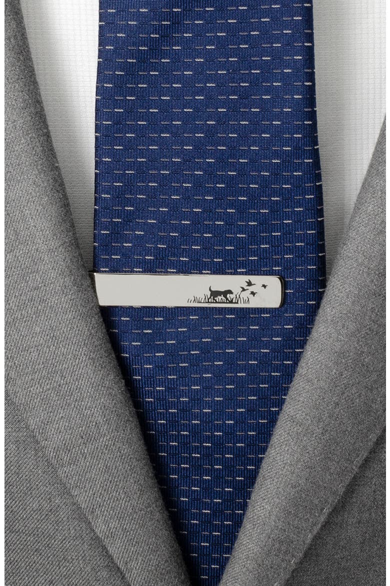 Hunting Dog Tie Bar, Alternate, color, SILVER