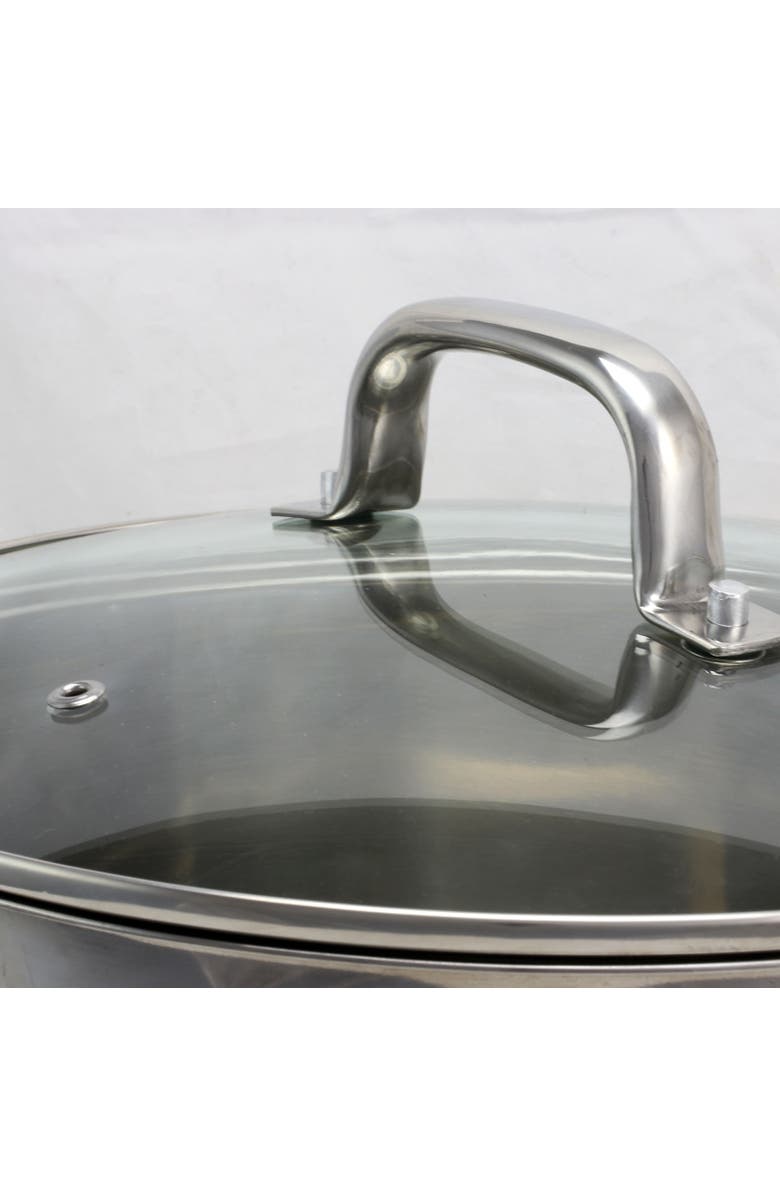 OSTER Adenmore 12 Quart Stainless Steel Stock Pot With Tempe Glass Lid, Alternate, color, Metallic Silver