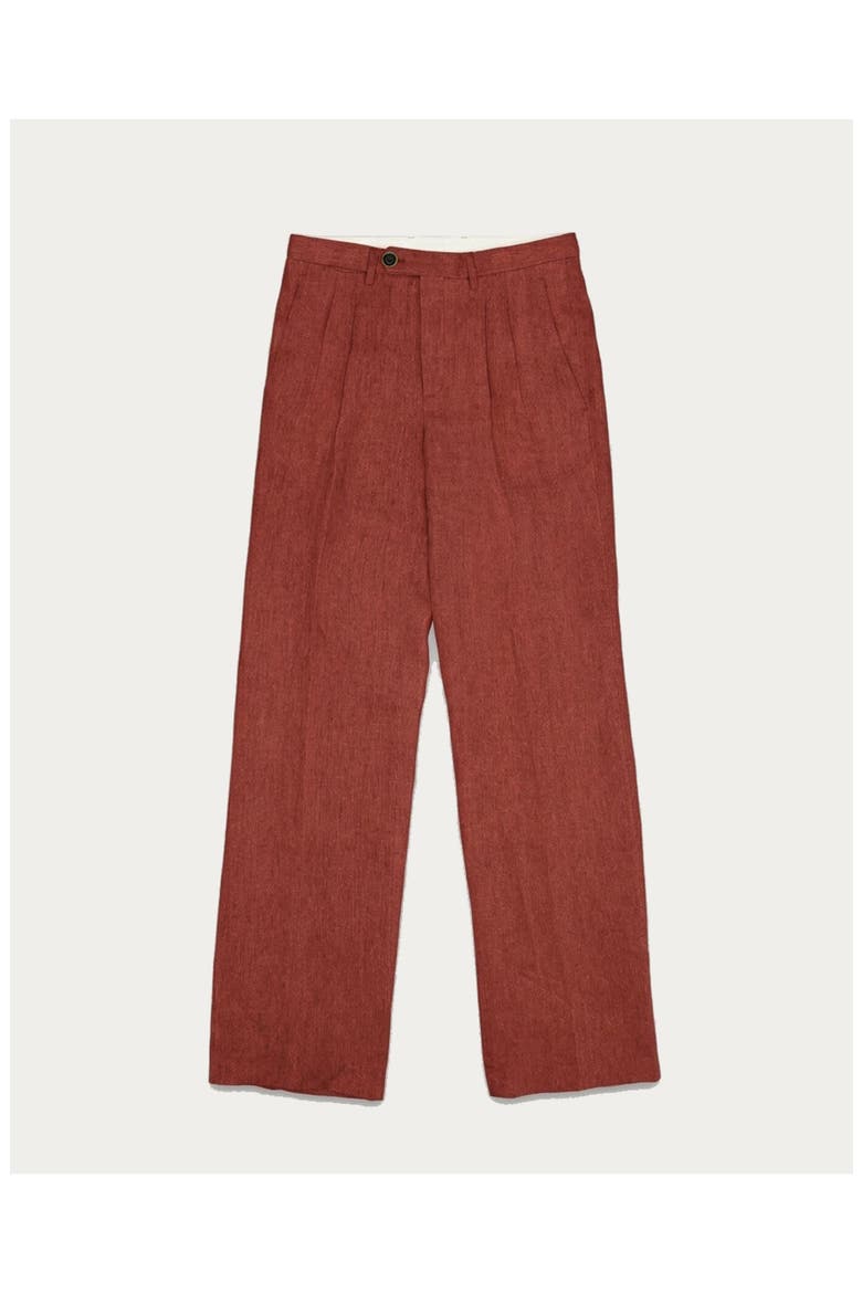 Justine Classic Linen Pants, Main, color, Burgundy