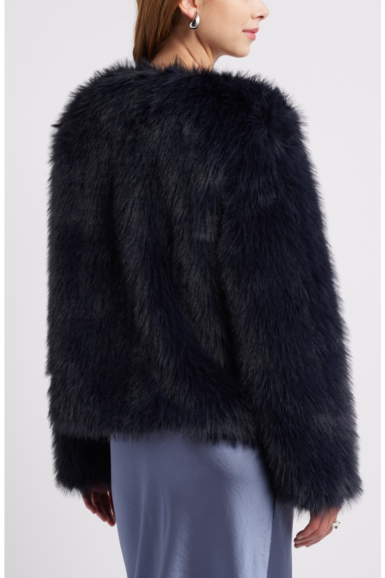 Faux Fur Crop Jacket, Alternate, color, NAVY BLAZER