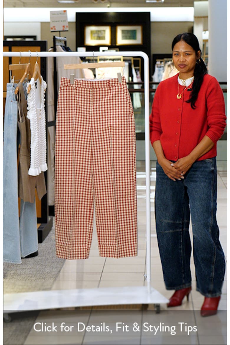 Gingham Relaxed Wide Leg Pants (Women) | Nordstrom