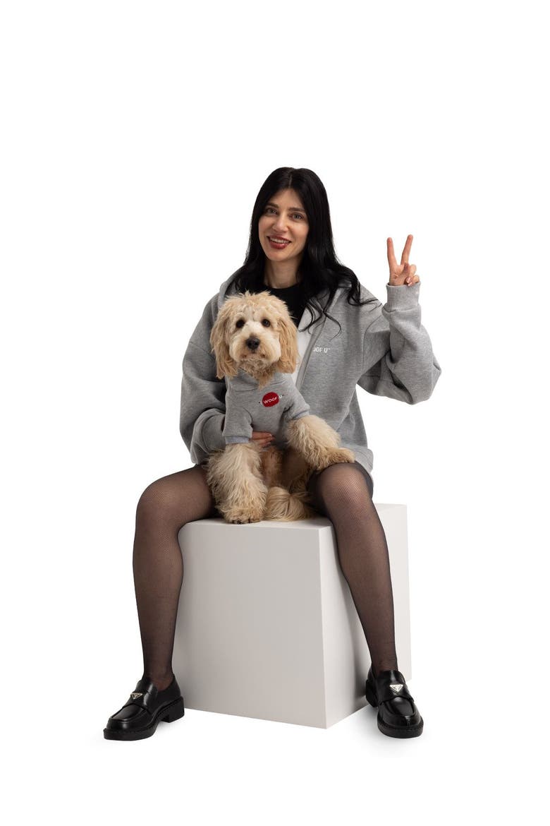 I Woof U Human Jacket, Main, color, Grey