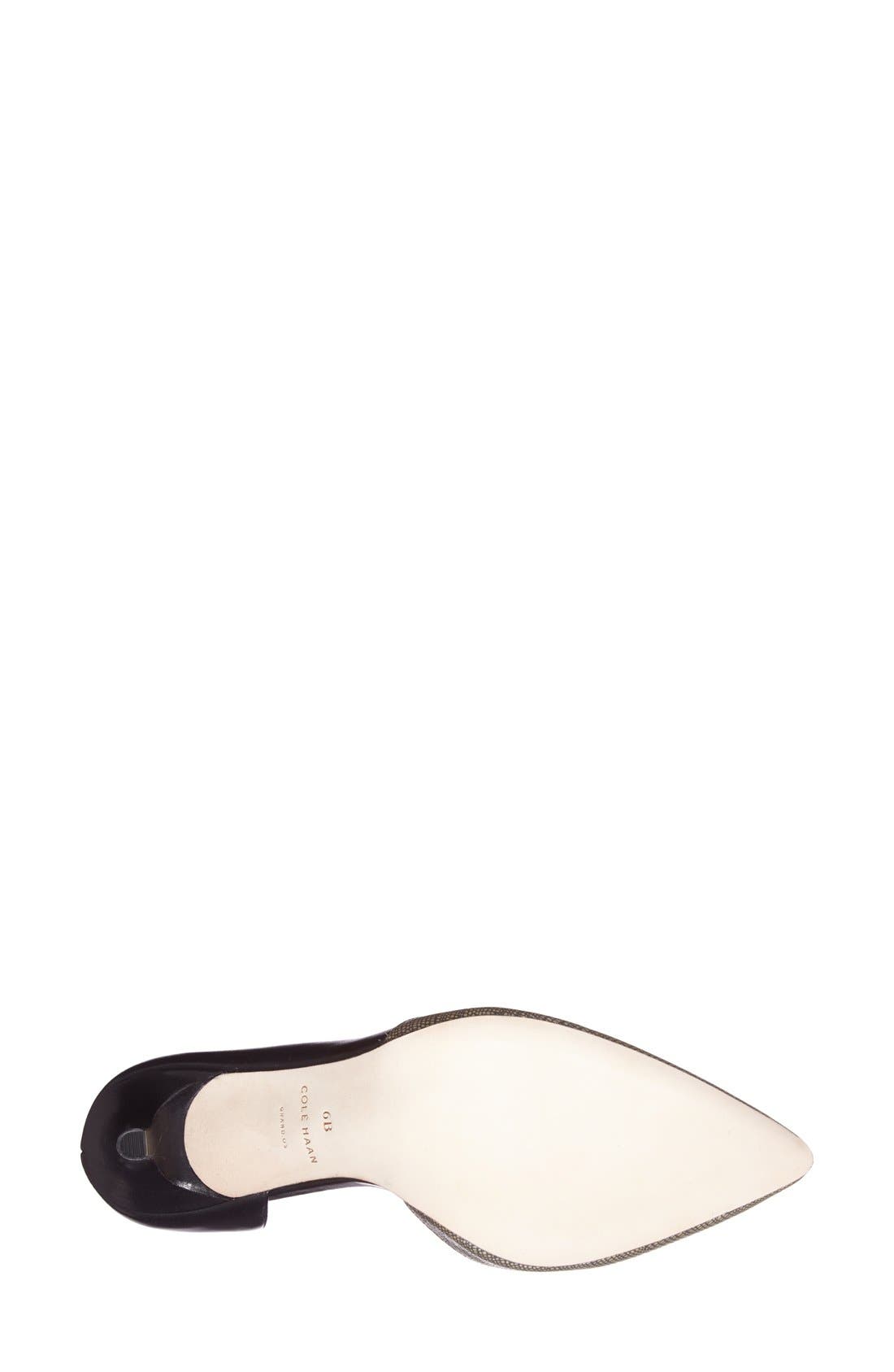 'Highline' Half d'Orsay Pump, Alternate, color, BLACK/ CASHEW PRINT LEATHER