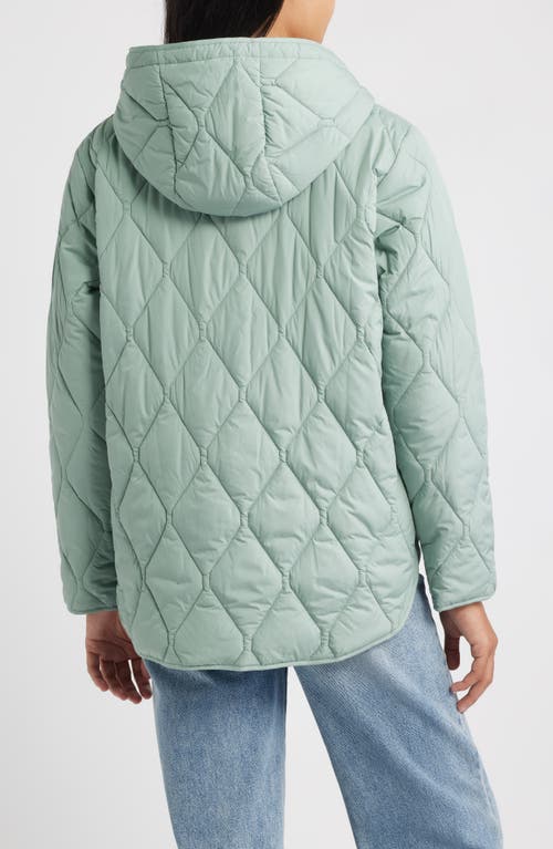 Bernardo Ashbury Diamond Quilted Hooded Liner Jacket In Blue