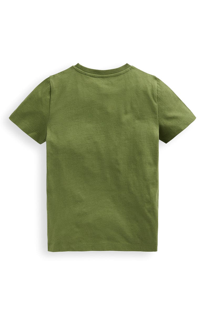Mini Boden Kids' Embroidered Recycling Truck Cotton T-Shirt, Alternate, color, Safari Green Recycling Truck