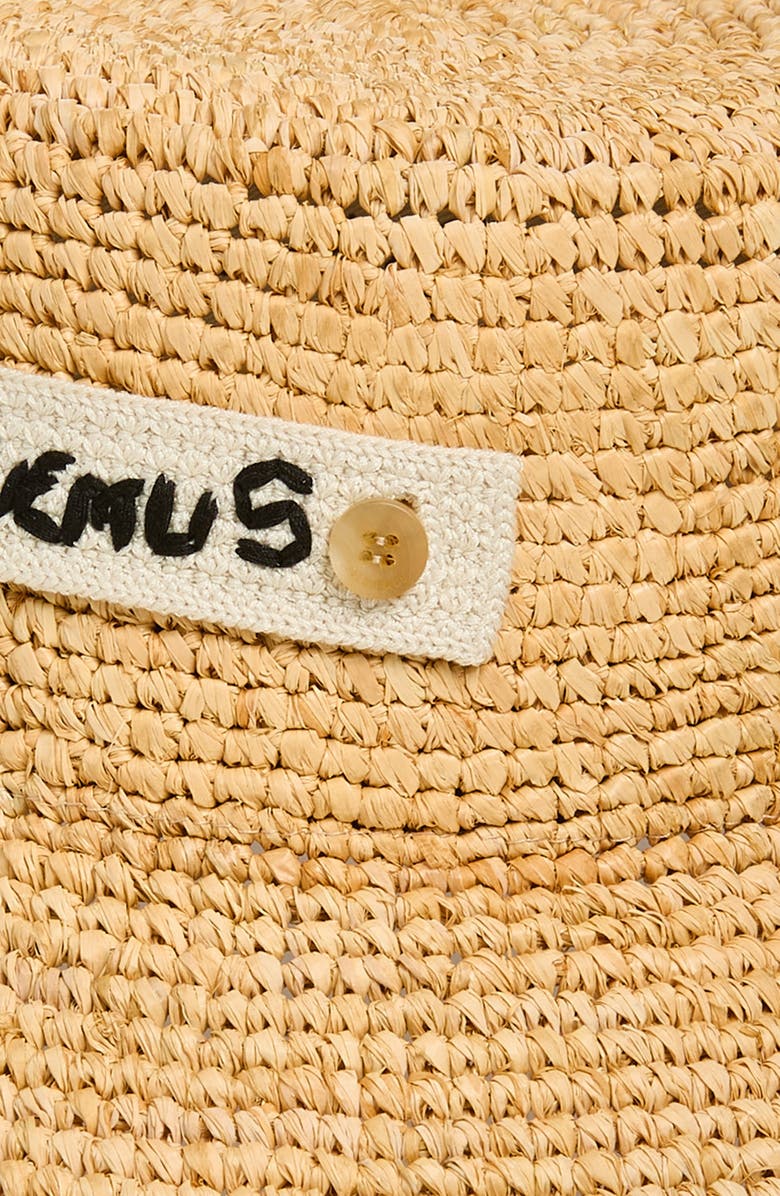 Jacquemus Le Bob Plage Raffia Bucket Hat, Alternate, color, Natural