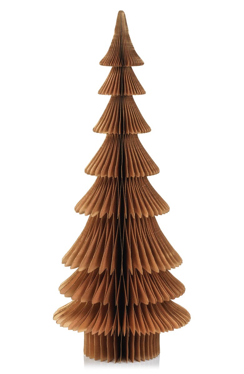 Zodax Set of 2 Miriam Paper Decorative Tabletop Trees, Main, color, Gold