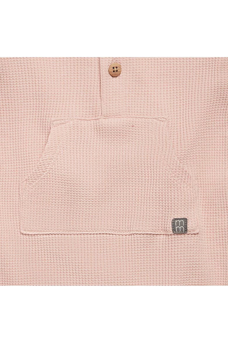 Waffle Knit Romper with Kangaroo Pocket, Alternate, color, Pink