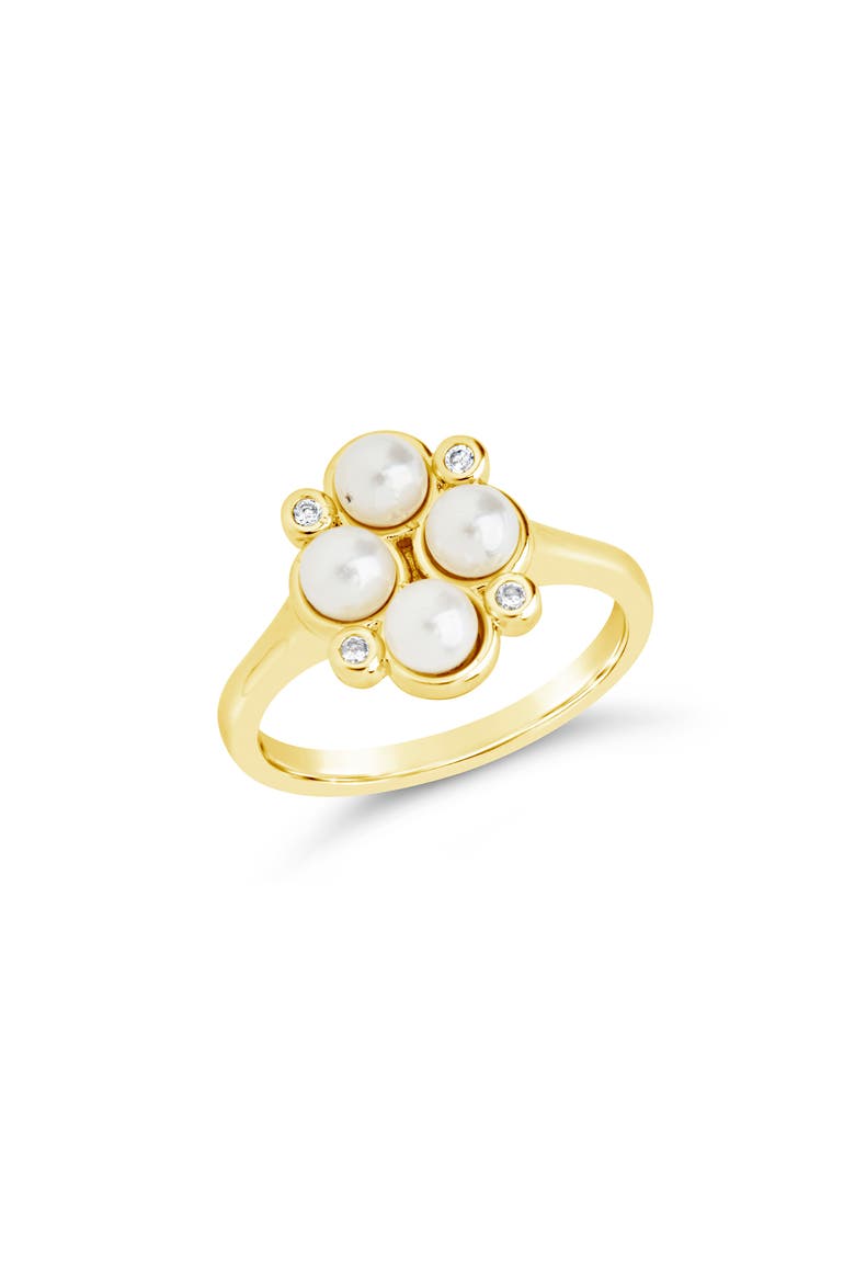 Cosetta Imitation Pearl & CZ Ring, Alternate, color, GOLD