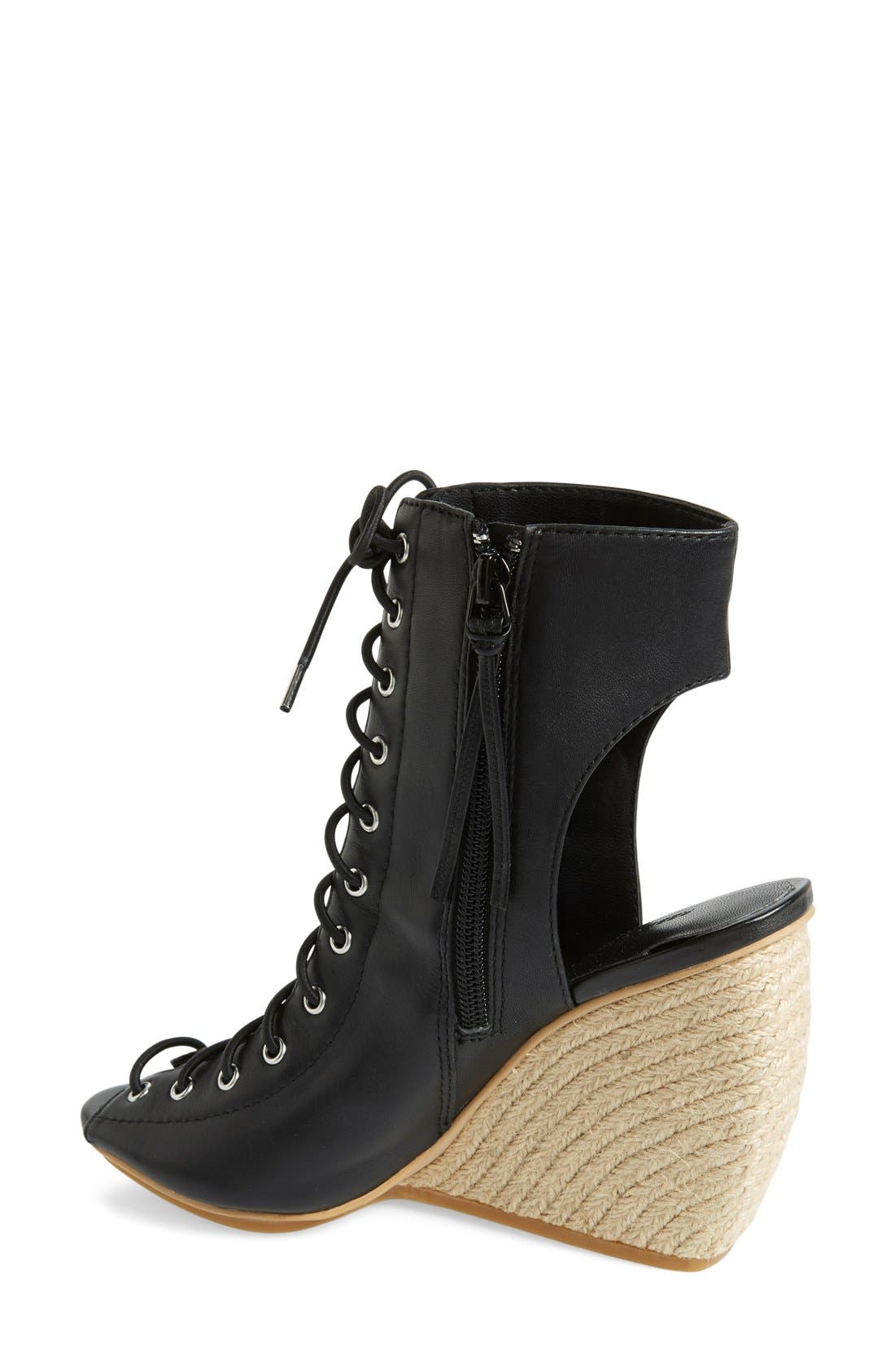 Rebecca Minkoff 'Elle' Lace-Up Espadrille Wedge Sandal, Alternate, color, 