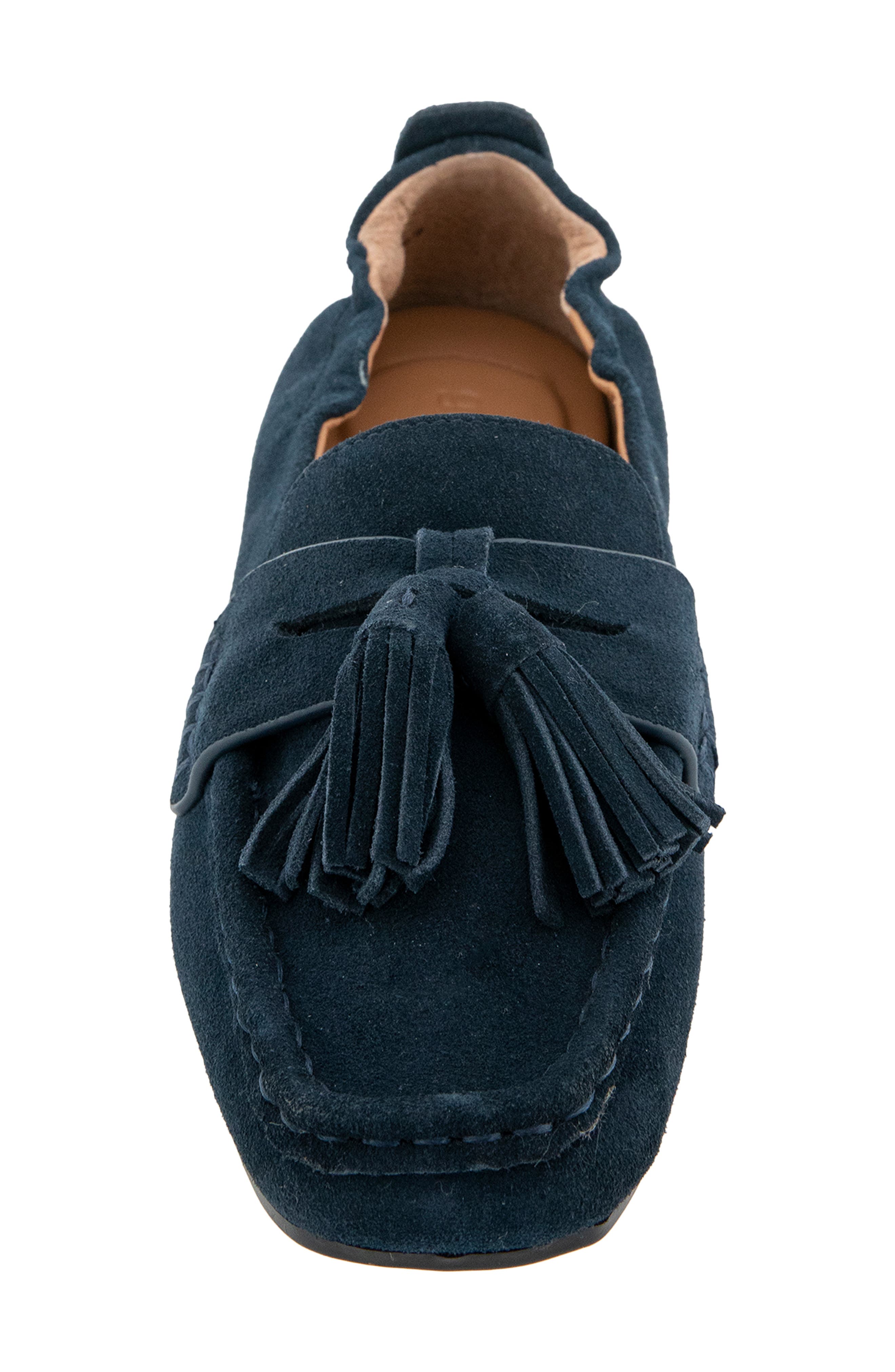 Sophie Kiltie Driving Loafer, Alternate, color, NAVY SUEDE