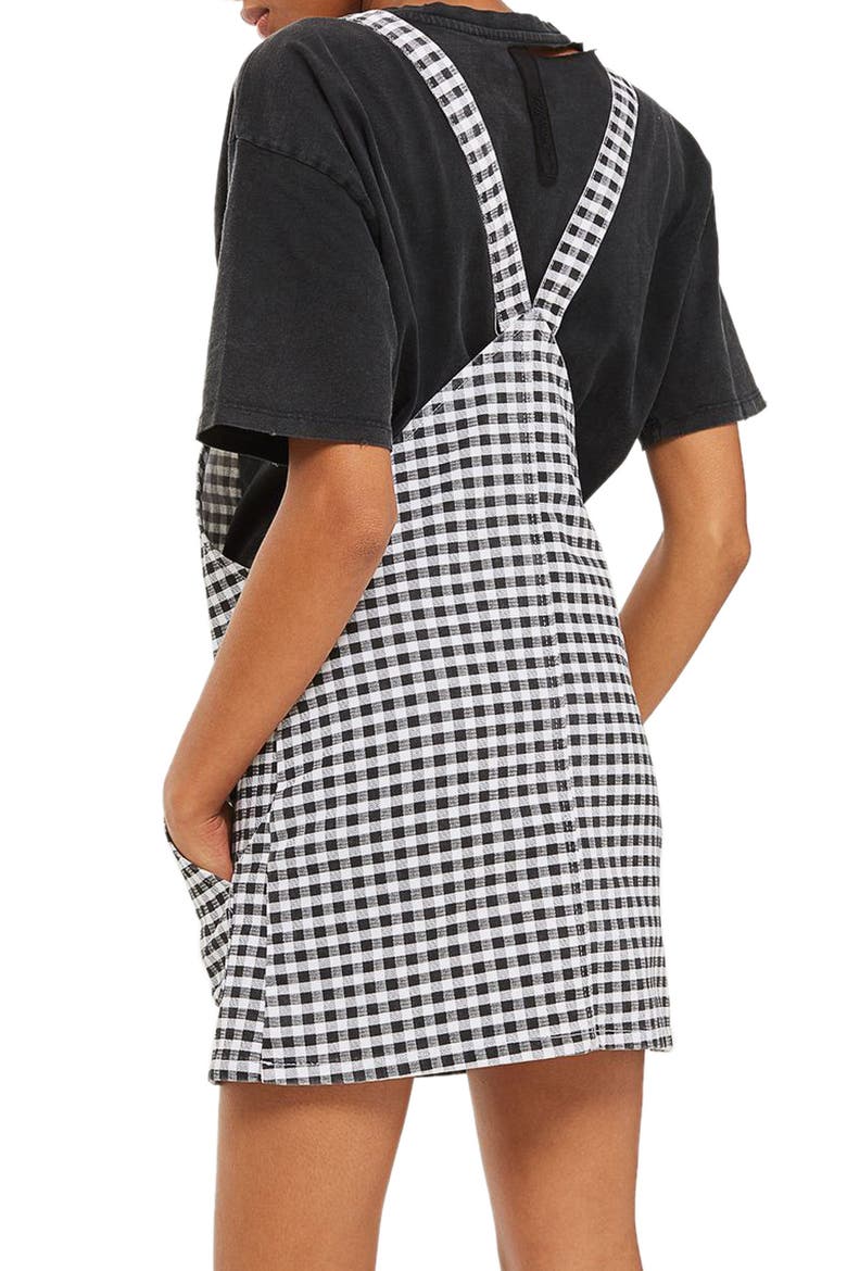 Gingham Pinafore Dress, Alternate, color, BLACK MULTI