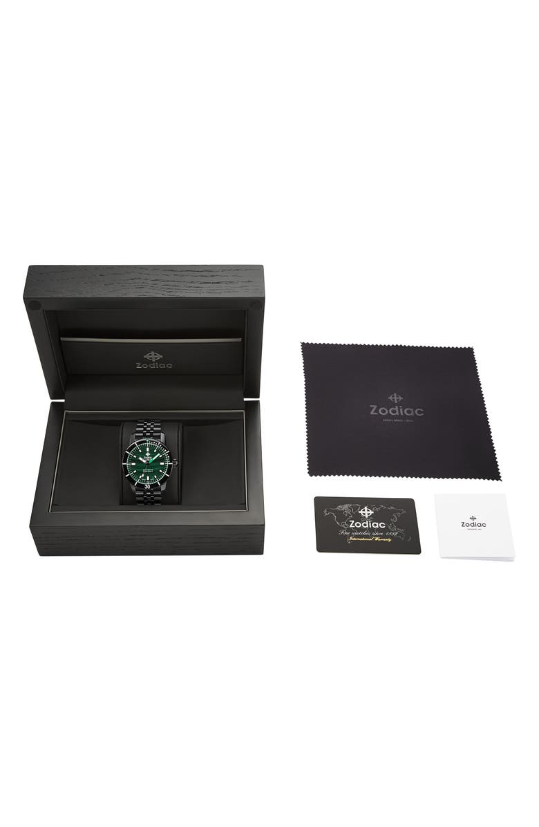 Zodiac Compression Diver Automatic Black Stainless Steel Watch, 40mm, Alternate, color, 