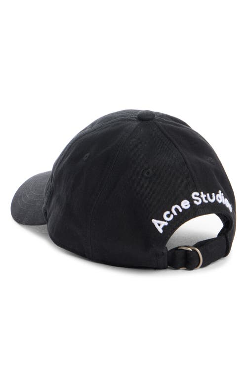 Acne Studios Carliy Embroidered Back Logo Adjustable Baseball Cap In Black
