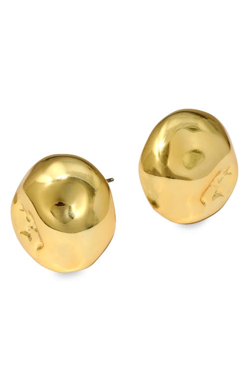 Alexis Bittar Brut Molten Stud Earrings in Gold 