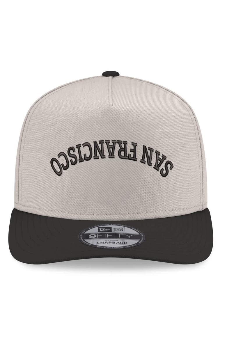New Era Men's New Era  Cream/Black San Francisco Giants Upside Down City Name A-Frame 9FIFTY Snapback Hat, Alternate, color, 