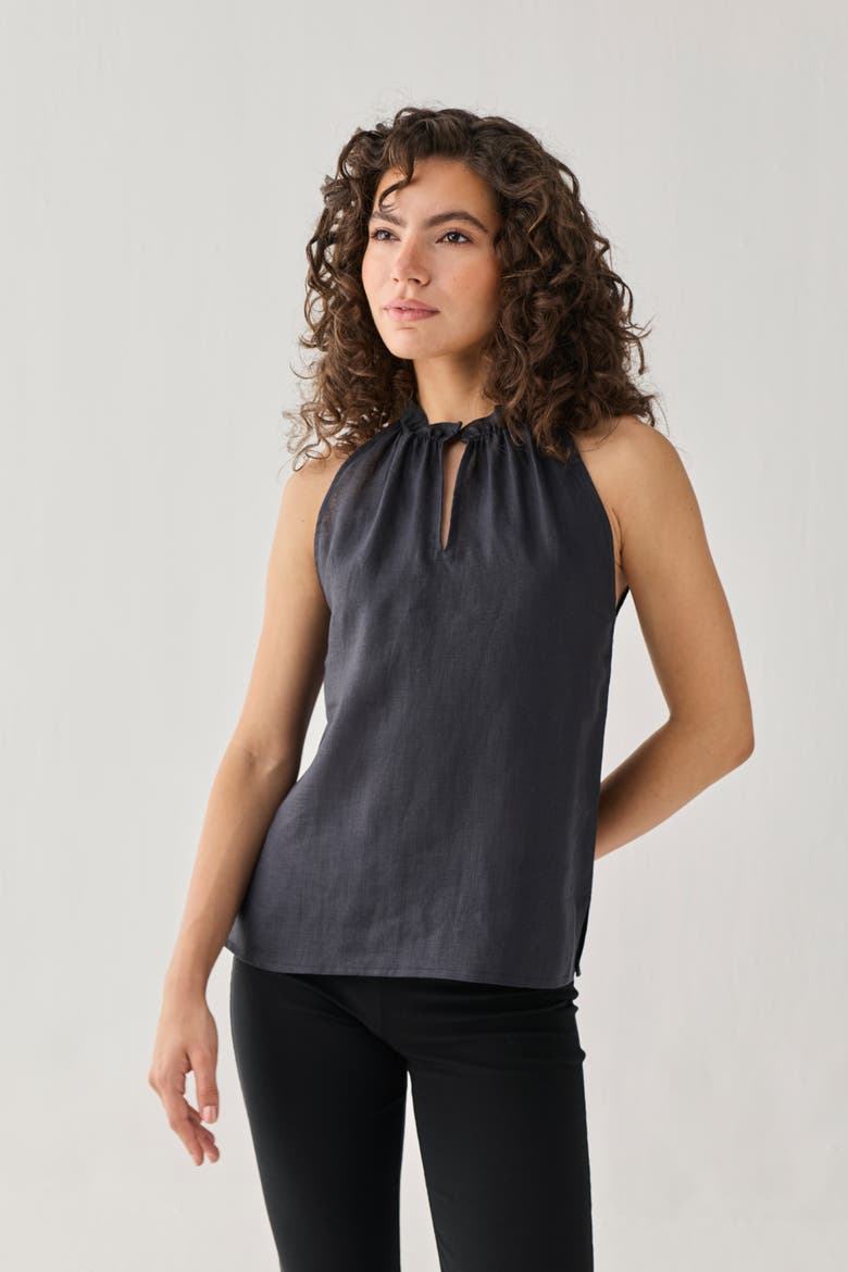 Halter Neck Top, Alternate, color, Black