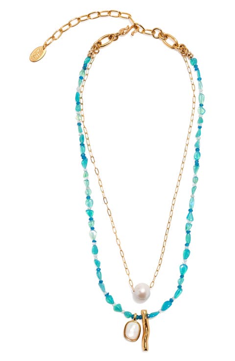 Miyako Freshwater Pearl & Semiprecious Stone Layered Necklace
