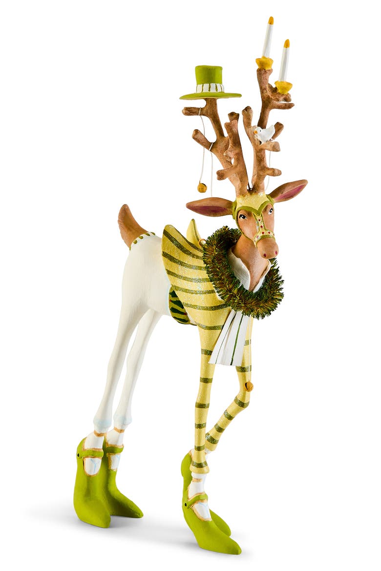 Patience Brewster Dash Away Prancer Reindeer Ornament, Alternate, color, GREEN