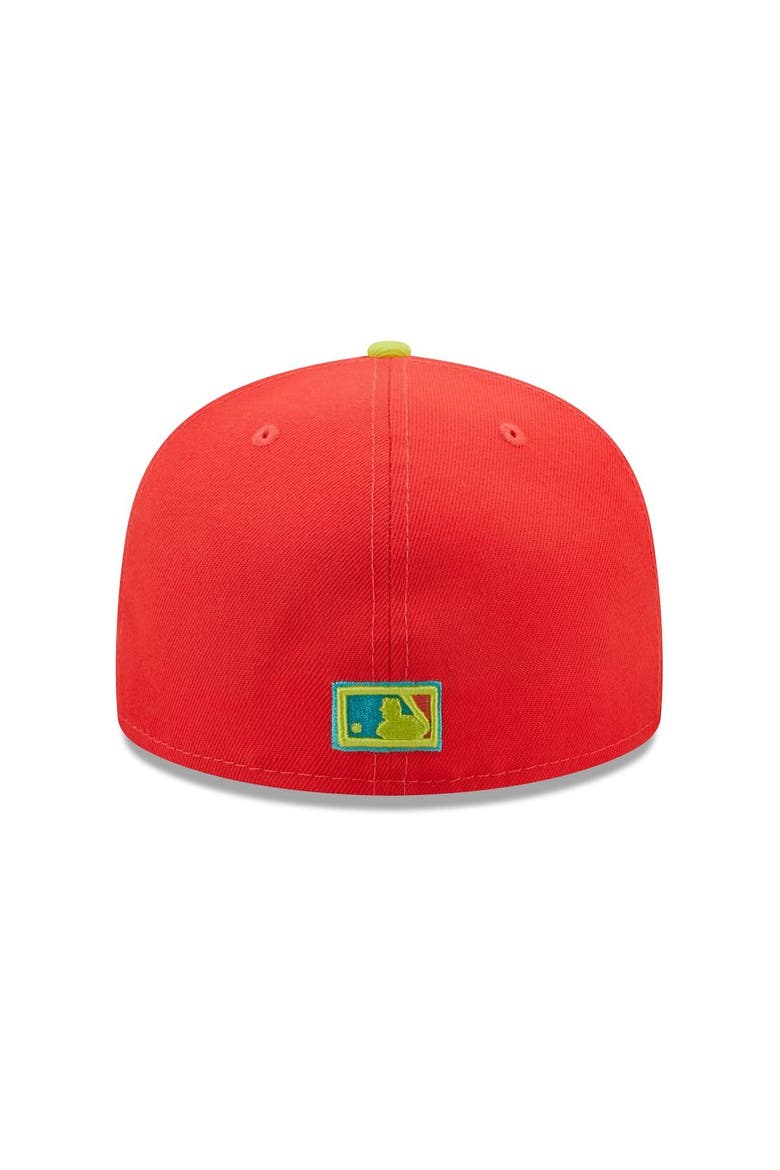 Men's New Era Red/Neon Green Los Angeles Dodgers 1978 World Series  Lava Highlighter Combo 59FIFTY Fitted Hat, Alternate, color, Red