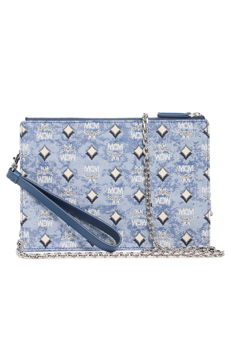 MCM Aren Wallet on a Chain, Alternate, color, Blue