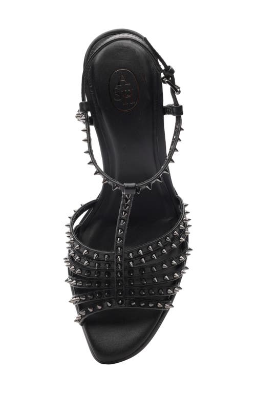 Ash Desire Studded T-strap Sandal In Black