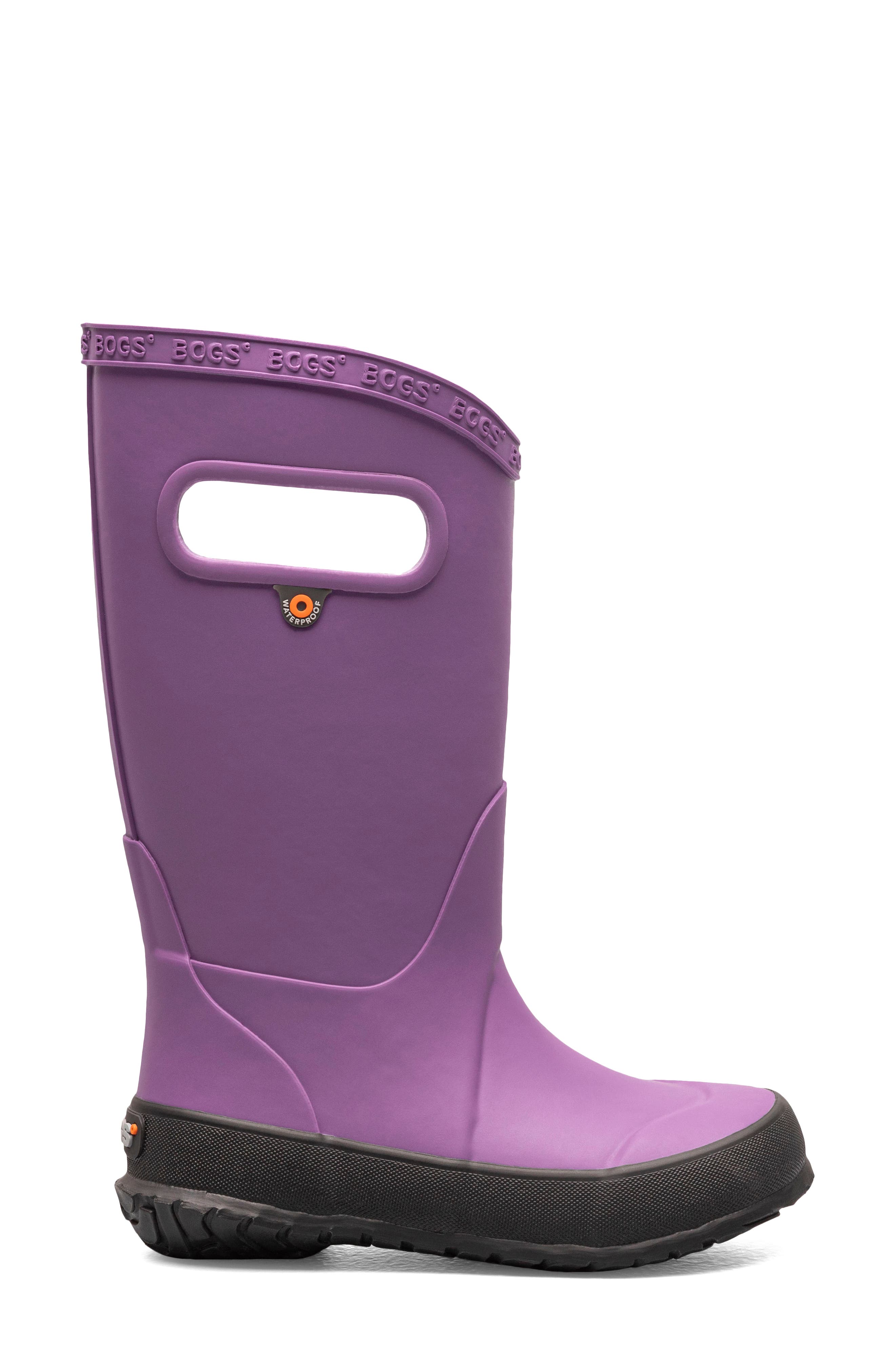 Plush Insulated Waterproof Rain Boot, Alternate, color, PURPLE
