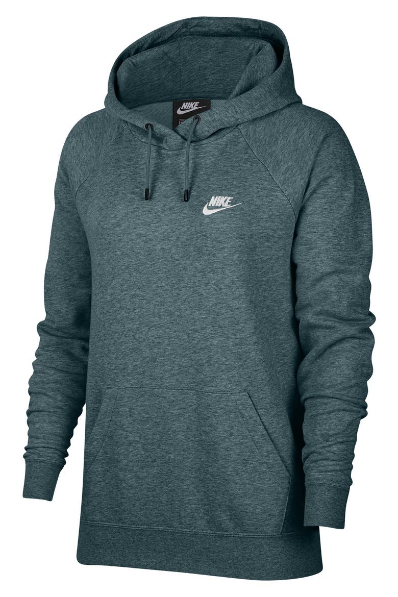 Sportswear Essential Pullover Fleece Hoodie, Main, color, DK ATOMIC TEAL/ HTR/ WHITE