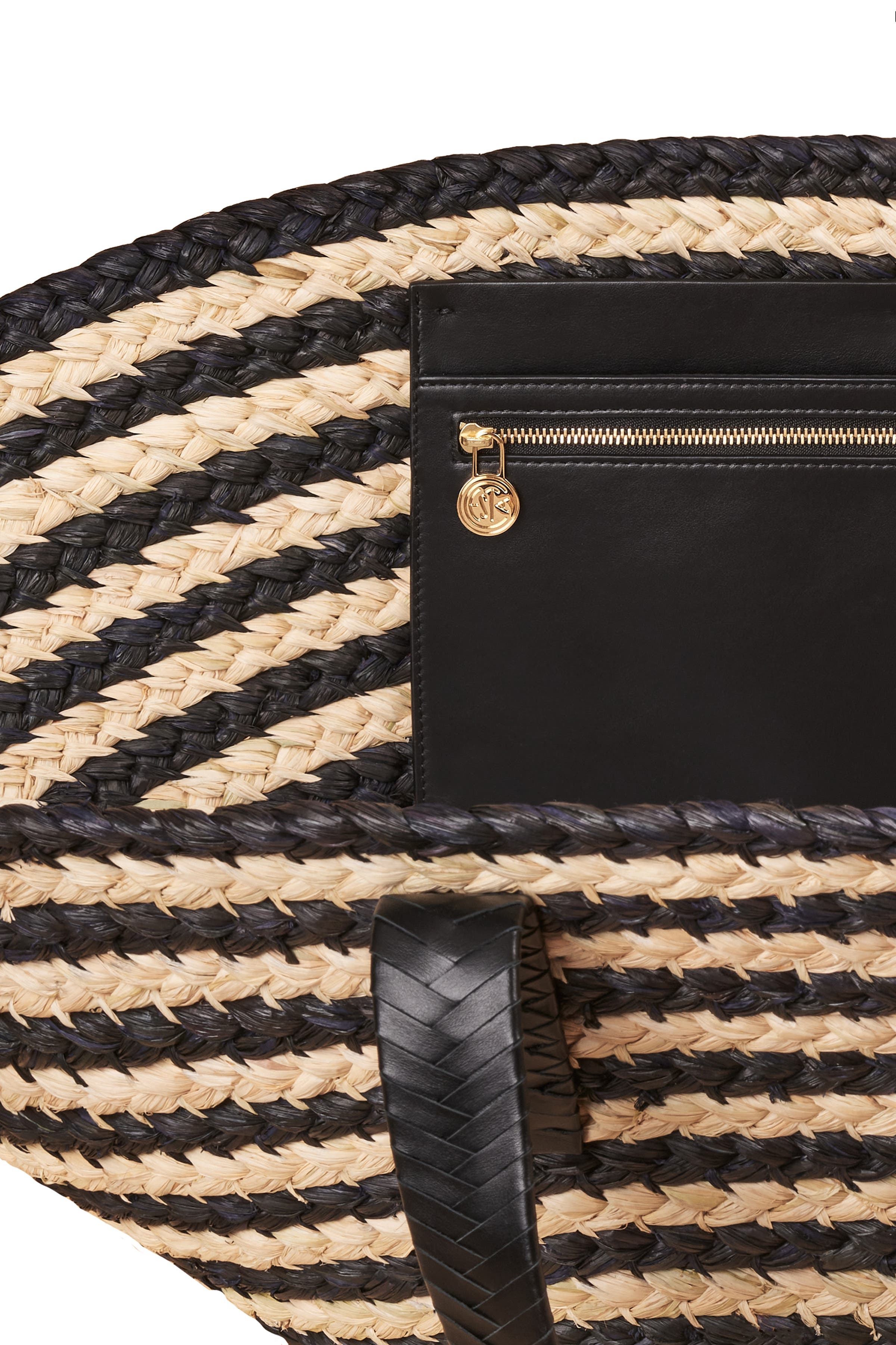 Cesta Collective Large Raffia Taco Tote, Alternate, color, Natural & Black Stripe