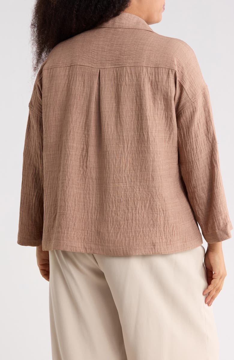 MAX STUDIO Roll Tab Sleeve Popover Top, Alternate, color, Heather Mushroom