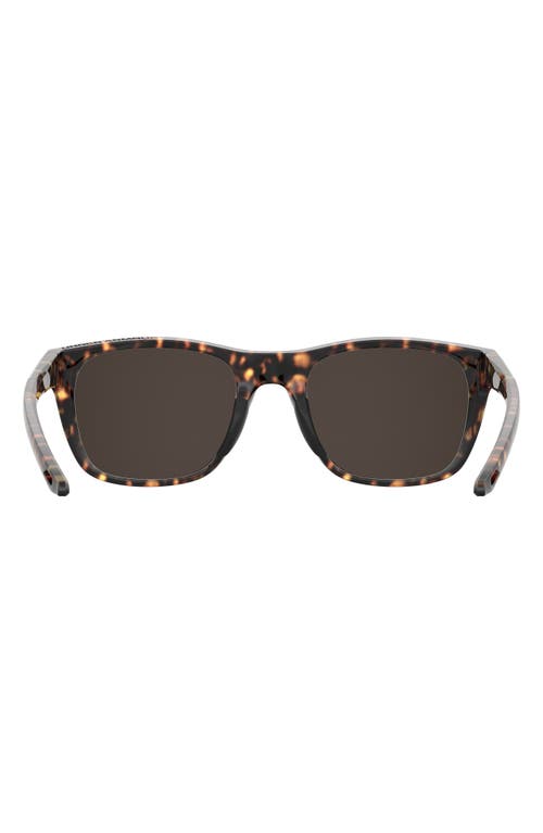 Under Armour 55mm Gradient Polarized Rectangular Sunglasses In Havana
